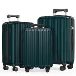 SHOWKOO 3-Piece Hard Shell Suitcase Set - Dark Green