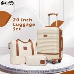 Lightweight Coolife Hard Shell Cabin Suitcase Set