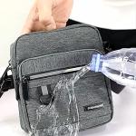 Men's Gray Canvas Crossbody Shoulder Bag