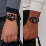 Men’s Waterproof Analog Leather Watch - Dark Brown