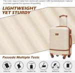 Lightweight Coolife Hard Shell Cabin Suitcase Set