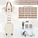 Coolife Lightweight Cabin Suitcase with 4 Wheels