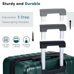 SHOWKOO 3-Piece Hard Shell Suitcase Set - Dark Green