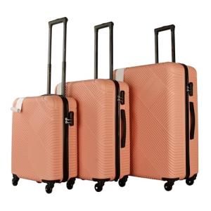 Rose Gold 3-Piece Hard Shell Luggage Set