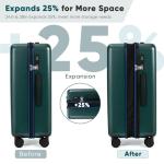 SHOWKOO 3-Piece Hard Shell Suitcase Set - Dark Green