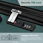 SHOWKOO 3-Piece Hard Shell Suitcase Set - Dark Green