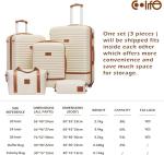 Lightweight Coolife Hard Shell Cabin Suitcase Set