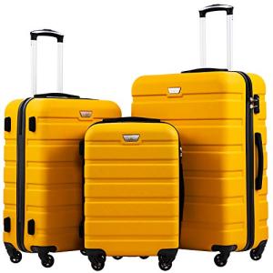 Lightweight Lemon Yellow 3-Piece Hard Shell Suitcase Set