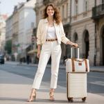 Coolife Lightweight Cabin Suitcase with 4 Wheels