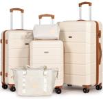 5-Piece Lightweight Travel Luggage Set in White