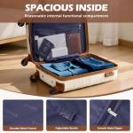 Coolife Lightweight Cabin Suitcase with 4 Wheels