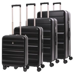 Aerolite Lightweight 4-Piece Set Black Suitcases