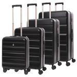 Aerolite Lightweight 4-Piece Set Black Suitcases