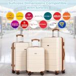 5-Piece Lightweight Travel Luggage Set in White