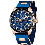 LIGE Men's Waterproof Chronograph Blue Wrist Watch
