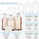 5-Piece Lightweight Travel Luggage Set in White