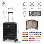 Aerolite Lightweight 4-Piece Set Black Suitcases