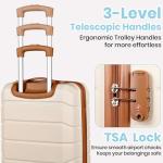 5-Piece Lightweight Travel Luggage Set in White