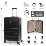 Aerolite Lightweight 4-Piece Set Black Suitcases