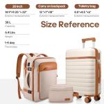 UKEIN Hard Shell Suitcase Set with Backpack & Toiletry Bag