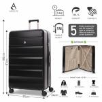 Aerolite Lightweight 4-Piece Set Black Suitcases