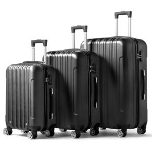 Karlhome 3-Piece Spinner Luggage Set - Black