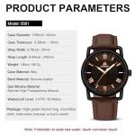 Men’s Waterproof Analog Leather Watch - Dark Brown