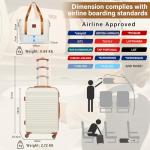 COOLIFE 20-Inch 3-Piece Luggage Set with Accessories