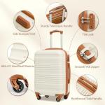 COOLIFE 20-Inch 3-Piece Luggage Set with Accessories