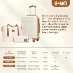 COOLIFE 20-Inch 3-Piece Luggage Set with Accessories