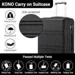 Kono Lightweight Black Hard Shell Travel Suitcase