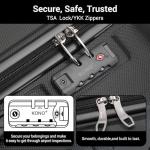 Kono Lightweight Black Hard Shell Travel Suitcase