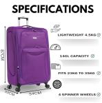 FLYMAX 32" Large Lightweight Purple Suitcase with Wheels