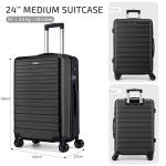FLIEE Lightweight Medium Hard Shell Suitcase - Black