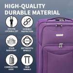 FLYMAX 32" Large Lightweight Purple Suitcase with Wheels