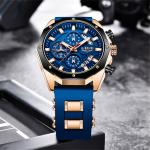 LIGE Men's Waterproof Chronograph Blue Wrist Watch
