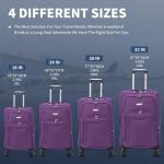 FLYMAX 32" Large Lightweight Purple Suitcase with Wheels