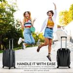 SA Products Black Hardshell Cabin Suitcase with Wheels
