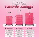 Lightweight Hot Pink Medium Hard Shell Suitcase