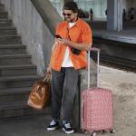 Rose Gold Hard Shell Cabin Carry-On Suitcase