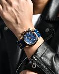 LIGE Men's Waterproof Chronograph Blue Wrist Watch