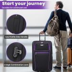 26" Lightweight Expandable Suitcase with Combination Lock