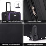 26" Lightweight Expandable Suitcase with Combination Lock