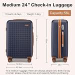 Kono 24" Medium Hard Shell Suitcase with TSA Lock