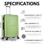 Lightweight 24" Hard Shell Suitcase with 4 Wheels