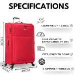 FLYMAX 29" Lightweight Expandable Red Suitcase