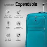 Teal Expandable 26” Softshell Suitcase with Lock