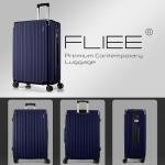 FLIEE Large Blue Hard Shell Suitcase with Wheels