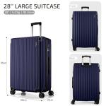 FLIEE Large Blue Hard Shell Suitcase with Wheels