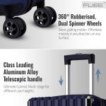 FLIEE Large Blue Hard Shell Suitcase with Wheels